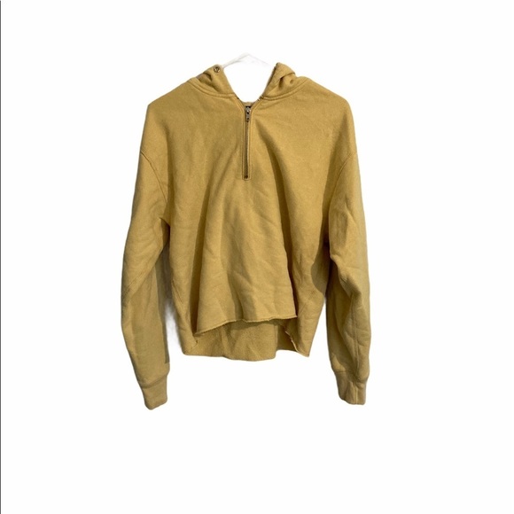 Abercrombie & Fitch Tops - Abercrombie & Fitch Yellow Half Zip Hoodie Women's Medium